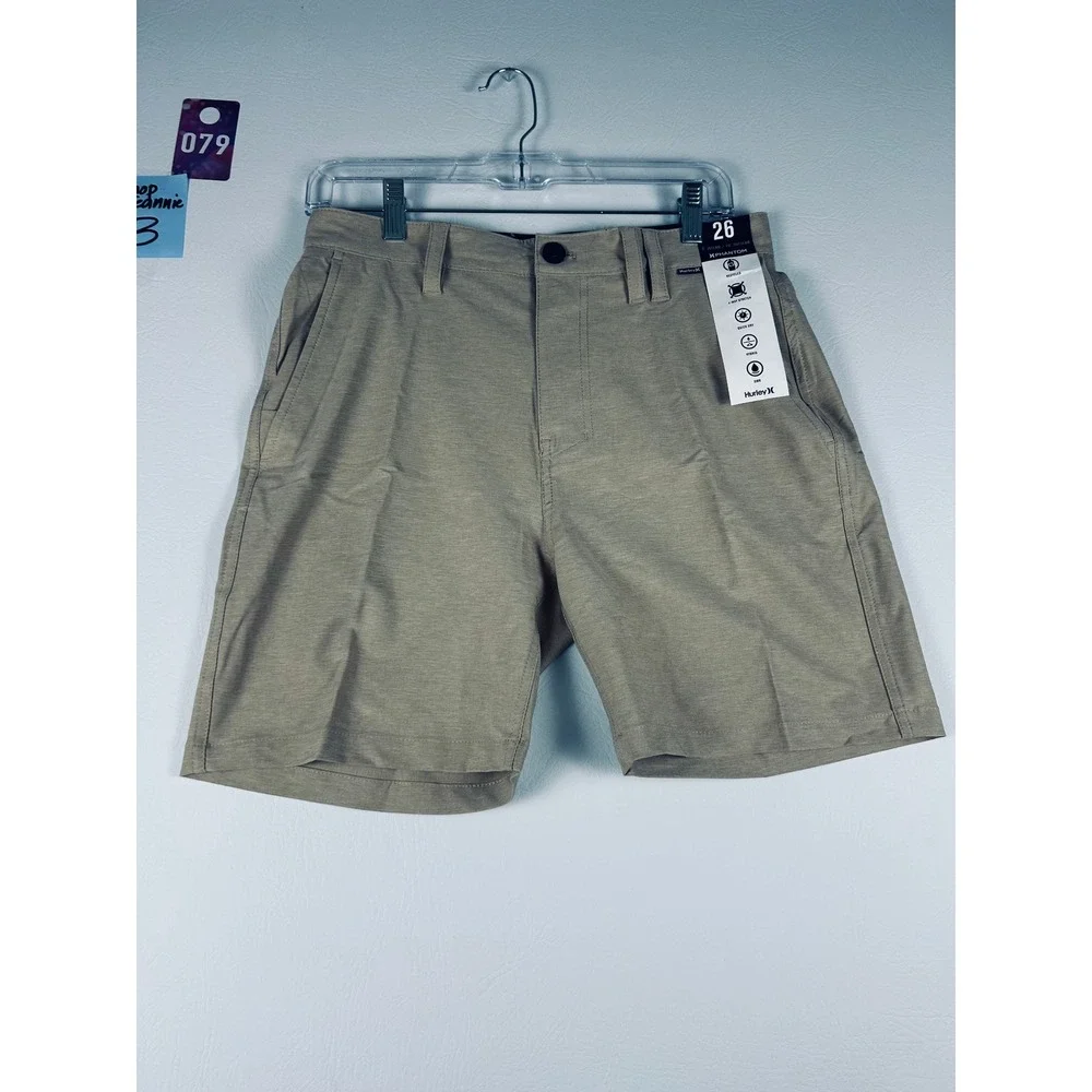 NWT Hurley Phantom Mens Quick Dry Shorts Sand Tan 26W 7in Beach Surf Casual